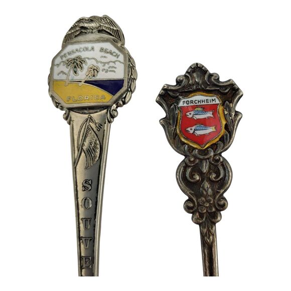 Lot of 9 Vintage Souvenir & Demitasse Spoons Gremany, Italy, USA Silver Plated - Picture 2 of 11